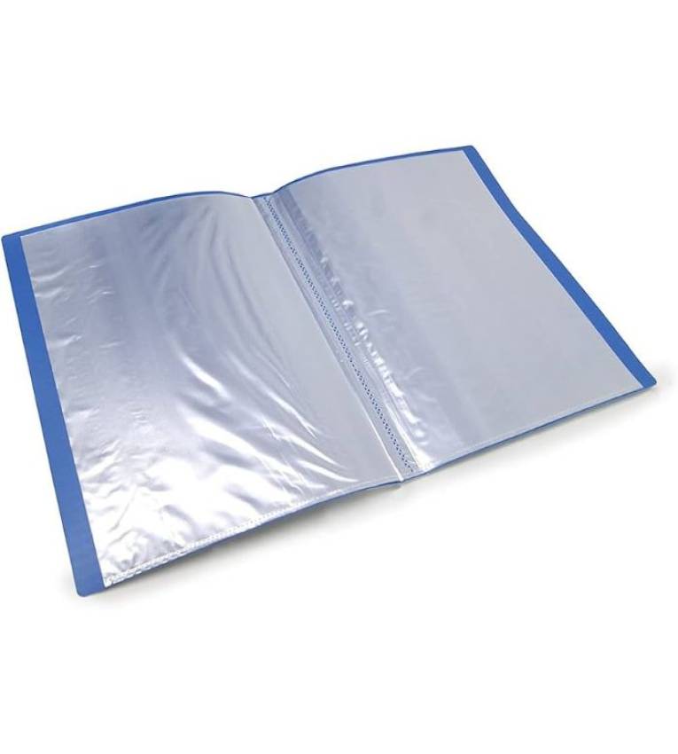 Porte-documents bleu 80 pochettes A4 - Classeur de rangement avec couverture rigide | Organisation et Archivage Bureau